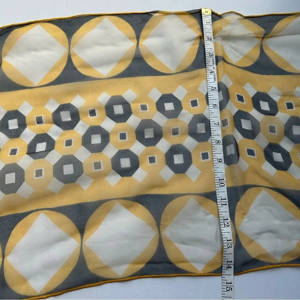 Vintage Silk Geometric Sheer Scarf